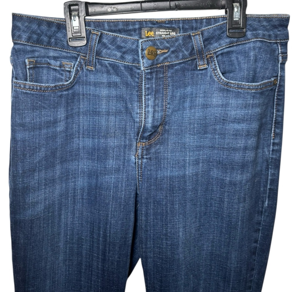 Lee Blue Straight Leg Jeans Classic Style Size 12 - Picture 3 of 11
